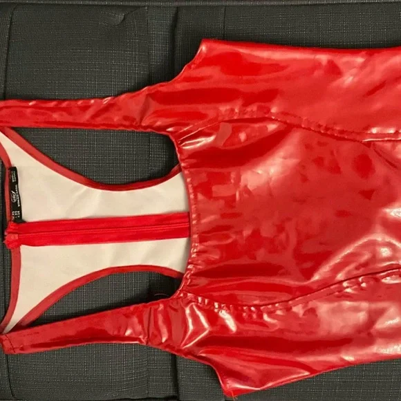 Red Latex Dress - Picture 3 of 3